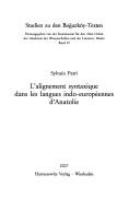 Cover of: L' alignement syntaxique dans les langues indo-europeennes d'Anatolie by Sylvain Patri