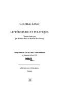 Cover of: George Sand: littérature et politique