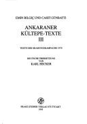 Cover of: Ankaraner Kültepe-Texte.