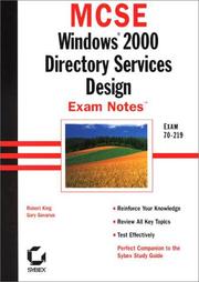 Cover of: MCSE Windows 2000 Directory Services Design Exam Notes Exam 70-219