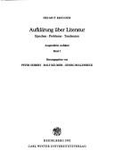 Cover of: Aufklärung über Literatur: ausgewählte Aufsätze