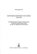 Cover of: Günther Heinrich von Berg, 1765-1943: ein Württemberger als Beamter und Staatsmann in Diensten niedersächsischer Staaten zur Zeit der Aufklärung und Restauration