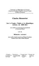 Cover of: Sur le peuple, l'église et la république: articles de 1850-1851