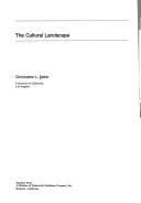 The cultural landscape by Christopher L. Salter