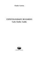 Cover of: L' epistolografo bugiardo: Carlo Emilio Gadda