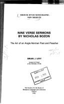 Cover of: Nine verse sermons by Nicholas Bozon by B. J. Levy