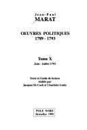 Cover of: Oeuvres politiques, 1789-1793 by Jean Paul Marat