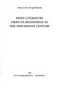 Cover of: Hindi literature from its beginnings to the nineteenth century