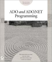 Cover of: ADO and ADO.NET Programming by Mike Gunderloy