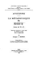 Cover of: métaphysique du Shifā'