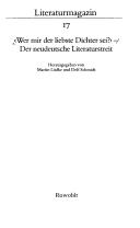 Cover of: Wer mir der liebste Dichter sei?: der neudeutsche Literaturstreit