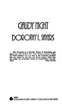 Gaudy night par Dorothy L. Sayers