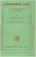 Cover of: Christmas, 1933 by King, Larry L.