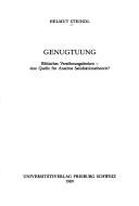 Cover of: Genugtuung: Biblisches Versöhnungsdenken - eine Quelle für Anselms Satisfaktionstheorie?