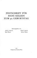 Cover of: Festschrift für Hans Kelsen zum 90. Geburtstag