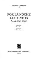 Cover of: Por la noche los gatos: poesía, 1961-1986