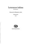 Cover of: Letteratura italiana.: dizionario bio- bibliografico e indici