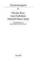 Cover of: Nicolas Born zum Gedenken by herausgegeben von Martin Lüdke und Delf Schmidt.