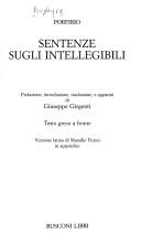 Cover of: Sentenze sugli intellegibili by Porphyry