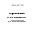 Cover of: Singende Pferde: eine Jugend im Konzentrationslager