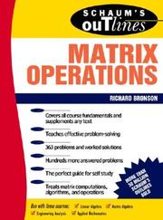 Cover of: Schaum's outline of theory and problems of matrix operations