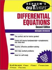 Cover of: Schaum's outline of theory and problems of differential equations