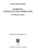 Cover of: Hamburgs Verfassung und Verwaltung: von Weimar bis Bonn