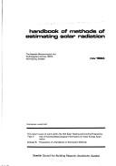 Cover of: Handbook of methods of estimating solar radiation