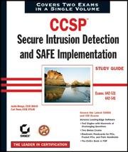 Cover of: CCSP Secure Intrusion Detection and SAFE Implementation study guide (642-531 and 642-541)