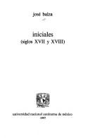 Cover of: Iniciales: (siglos XVII y XVIII)