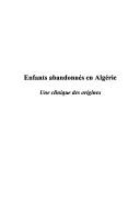 Cover of: Enfants abandonnés en Algérie: une clinique des origines