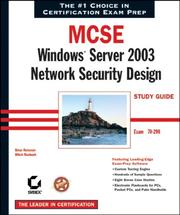 Cover of: MCSE: Windows Server 2003 network security design study guide