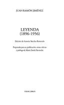 Cover of: Leyenda, 1896-1956 by Juan Ramón Jiménez