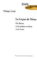 Cover of: La leçon de Nérac by Philippe Gardy