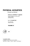 Cover of: Physical acoustics: principles and methods