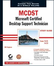 Cover of: MCDST: Microsoft certified desktop support technician, study guide : exams 70-271 and 70-272