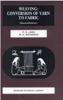 Cover of: Weaving by Peter R. Lord