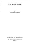 Cover of: Language | Leonard Bloomfield