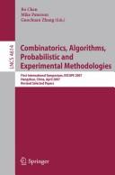 Cover of: Combinatorics, algorithms, probabilistic and experimental methodologies by ESCAPE 2007 (2007 Hangzhou, China)