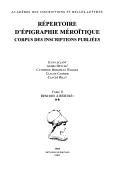 Cover of: Répertoire d'épigraphie méroïtique: corpus des inscriptions publiées