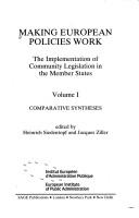 Cover of: Making European policies work: the implementation of Community legislation in the member states