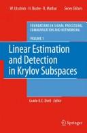 Cover of: Linear estimation and detection in Krylov subspaces