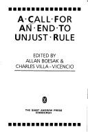 Cover of: A Call for an end to unjust rule