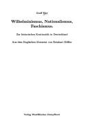 Cover of: Wilhelminismus, Nationalismus, Fachismus by Geoff Eley