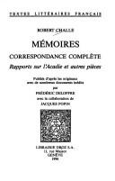 Cover of: Mémoires: Correspondance complète ; Rapports sur l'Acadie et autres pièces
