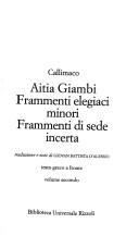 Cover of: Aitia by Callimachus.