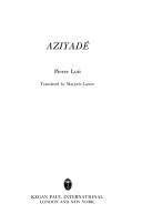 Cover of: Aziyadé by Pierre Loti