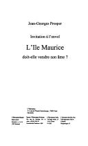 Cover of: L' île Maurice doit-elle vendre son âme? by Jean-Georges Prosper