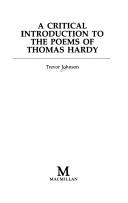 Cover of: A critical introduction to the poems of Thomas Hardy