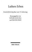 Luthers Erben by Notger Slenczka, Walter Sparn